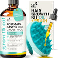ArtNaturals Rosemary & Castor Scalp Oil + Scalp Massager Set, 4 oz