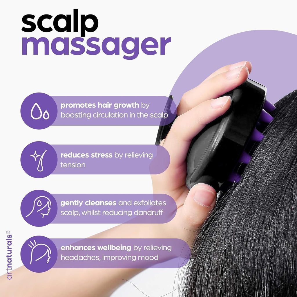 ArtNaturals Rosemary & Castor Scalp Oil + Scalp Massager Set, 4 oz