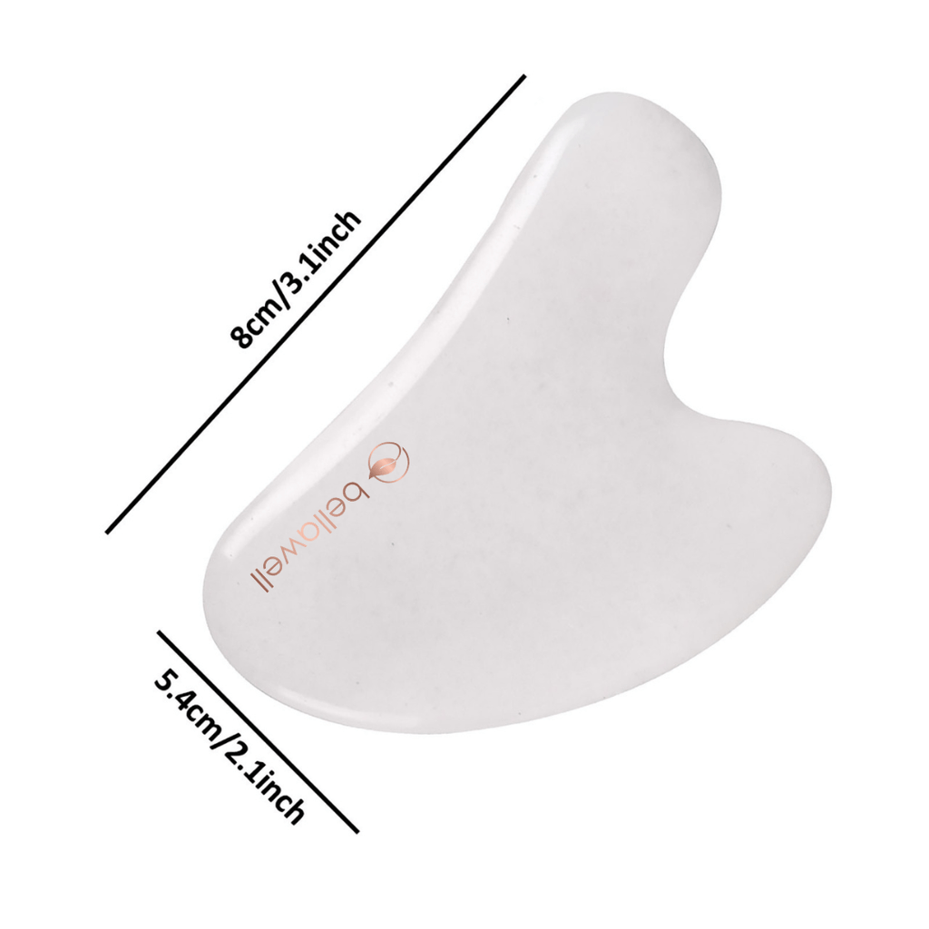 White jade gua sha facial tool, view 2