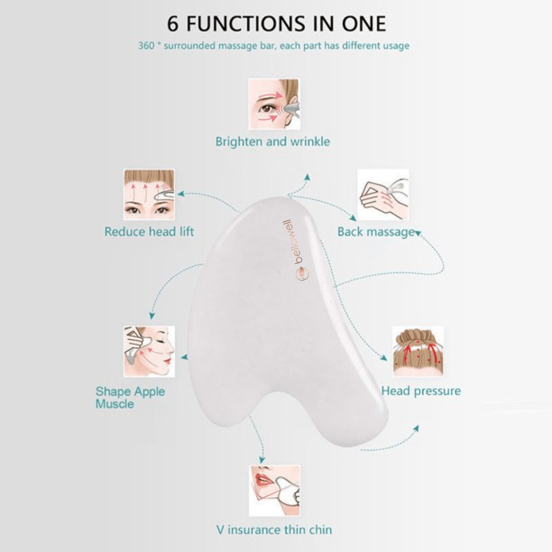 White jade gua sha facial tool, view 5