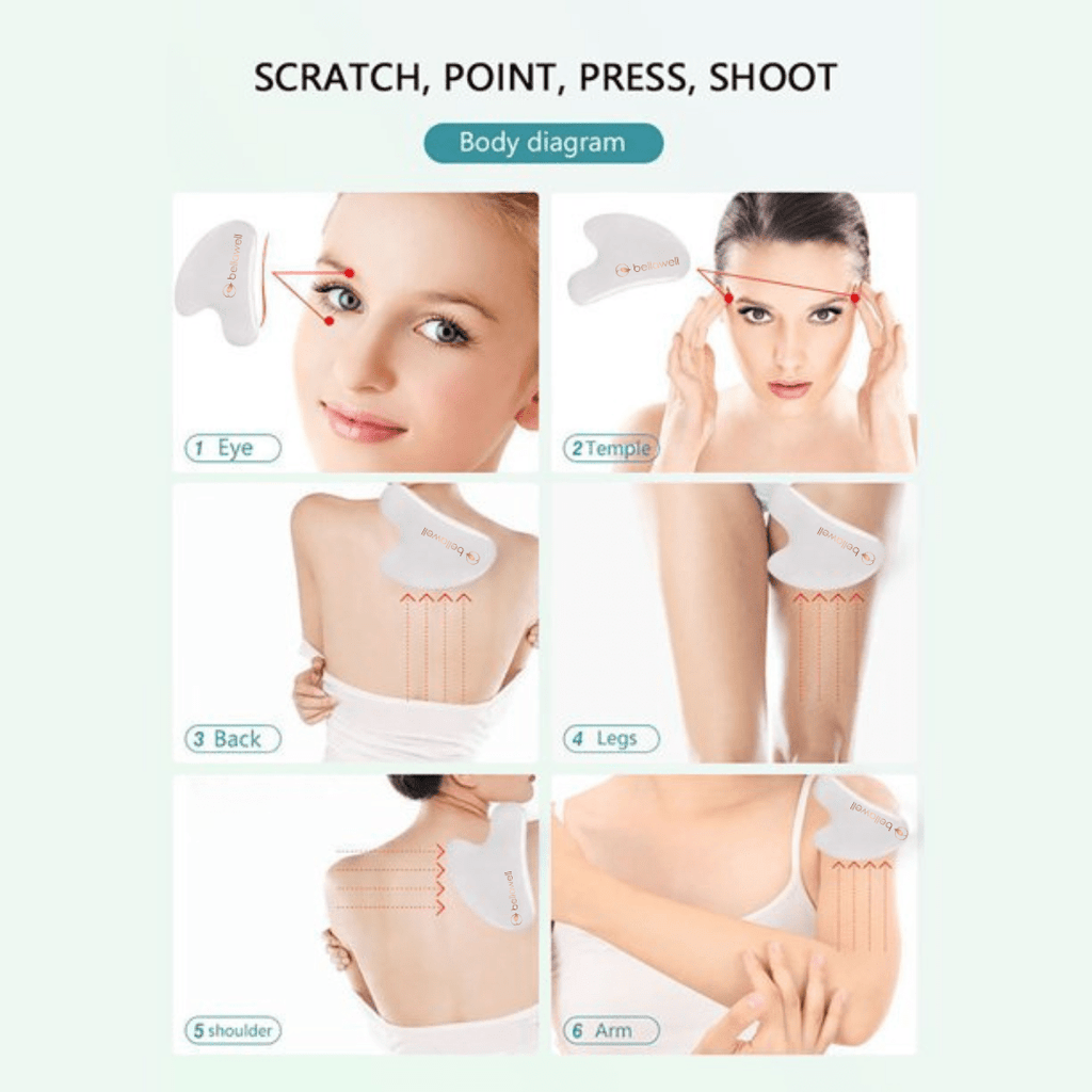White jade gua sha facial tool, view 4