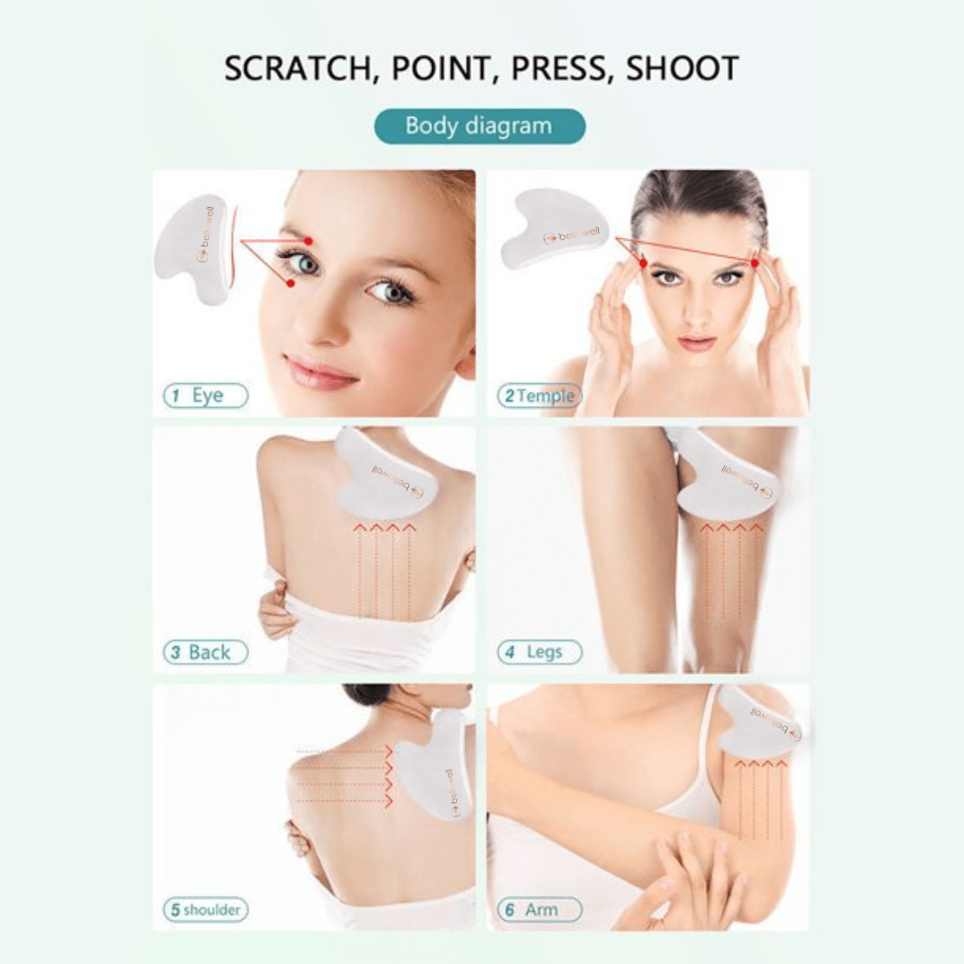 White jade gua sha facial tool, view 4